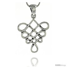 Sterling Silver Celtic Knot Pendant, 1 1/16 in -Style  - £38.24 GBP