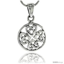 Sterling Silver Celtic Knot Hearts Pendant, 3/4  - £31.70 GBP