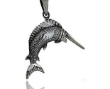 Sterling silver swordfish pendant 1 14 in tall thumb155 crop