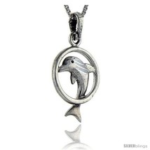 An item in the Jewelry & Watches category: Sterling Silver Dolphin in Ring Pendant, 1 in 