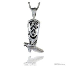 Sterling Silver Cowboy Boot Pendant, 1 in  - £47.29 GBP