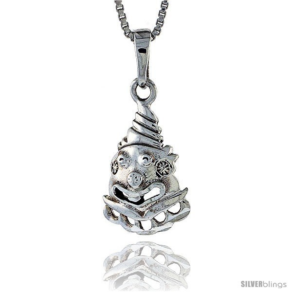 Sterling Silver Crying Clown Pendant,3/4 in  - £30.55 GBP