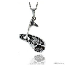 Sterling Silver Golf Course Pendant, 1 1/4  - £48.49 GBP