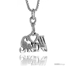 Sterling Silver I Love Snow 1 in wide Talking  - £34.45 GBP