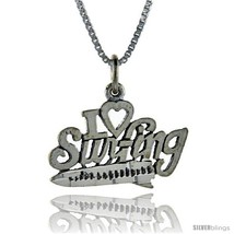 Sterling Silver I Love Surfing 1 in wide Talking  - £34.45 GBP