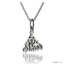 Sterling Silver I Love Snow 1 in wide Talking Pendant. -Style  - £34.45 GBP