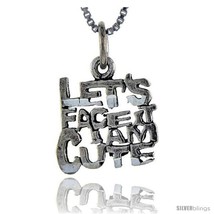 Sterling Silver Let&#39;s Face it, I&#39;m Cute Talking Pendant, 1 in  - £35.00 GBP