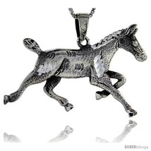 Sterling Silver Horse Pendant, 1 in tall -Style  - £59.47 GBP