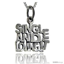 Sterling Silver Single and Loving it Talking Pendant, 1 in  - £34.43 GBP