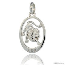 Sterling Silver LEO Zodiac Sign Pendant (Jul. 23 - Aug. 22) Flawless Quality,  - £33.10 GBP