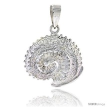 Sterling Silver Sea Snail Pendant Flawless Quality, 3/4 in (20 mm)  - £60.96 GBP