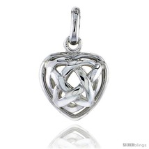 Sterling Silver Puffed Heart Pendant Flawless Quality, 1/2 in (12 mm)  - £30.20 GBP