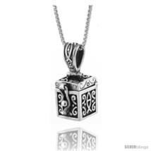 Sterling Silver Prayer Box with Christian Fish  - £38.51 GBP