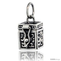 Sterling Silver Prayer Box with Floral  - £37.22 GBP