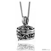 Sterling Silver Prayer Box with Floral  - £43.45 GBP