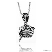 Sterling Silver Prayer Box with Floral Design -Style  - £41.91 GBP