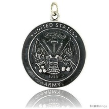 Sterling Silver U.S. Army Medal Pendant, 1 5/16in  (33 mm)  - £37.30 GBP