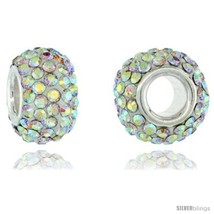 An item in the Jewelry & Watches category: Sterling Silver Crystal Bead Charm White Opal Color Swarovski Elements, 13 
