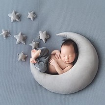 Moon &amp; Star Cushion Baby Photo Shoot Prop Accessories (Pack of 1 Moon &amp; 5 stars - £18.63 GBP
