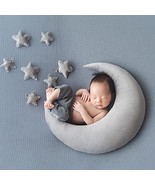 Moon &amp; Star Cushion Baby Photo Shoot Prop Accessories (Pack of 1 Moon &amp; ... - £18.59 GBP