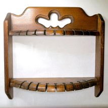 Souvenir 18 Spoon Wooden Display Rack Vintage Klepa Arts Wall Mounted Shelf - $29.70