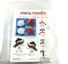 Mary Maxim Needlework Christmas Roses  Kit 3962 Size 4.5 x 4 in. Rosettes - £16.11 GBP