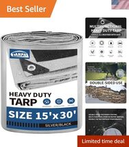 15x30 Tarps Silver 10.5Mil Multipurpose Protective Cover Heavy Duty Tarp... - $113.55