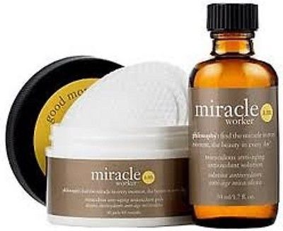    PHILOSOPHY MIRACLE WORKER AM  ANTI-AGING  SOLUTION 1.7oz, 60CT PADS - $56.06