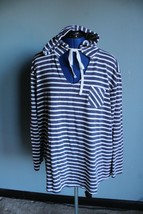 Sejour Weekend Women&#39;s Blue/White Striped Hoodie ~1X~ RN 58665 - £12.69 GBP