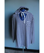 Sejour Weekend Women&#39;s Blue/White Striped Hoodie ~1X~ RN 58665 - £12.45 GBP