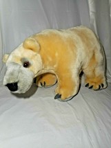 K&amp;M International Realistic Polar Bear 8&quot; Plush Cream 2001 Stuffed Animal Toy - £15.00 GBP