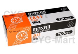 200 pcs Maxell  LR41 0% Hg  Batteries AG3 192 L736 Brand New - £29.96 GBP