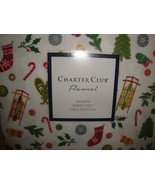$140 Charter Club Flannel White Multi Color Holiday Icons Queen 4 Pc She... - £81.39 GBP
