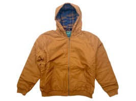 Woolrich Green Label Mens Brown Canvas Hooded Flannel Lined Work Outdoor... - $47.45