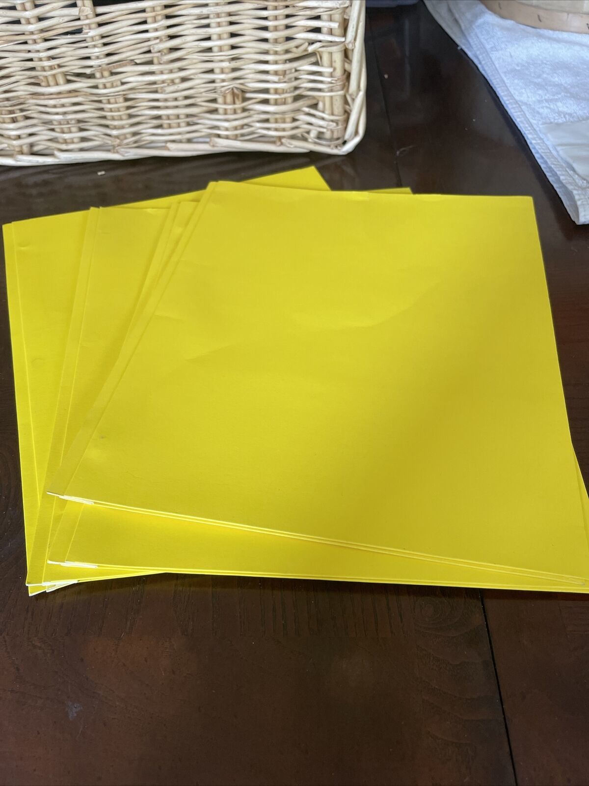 Set of 4 office depot yellow 3-hole punched folders - $5.82