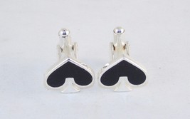 Novelty Cufflinks ~ Playing Card Suit &quot;Spades&quot; ~ Men&#39;s Fashion Jewelry #5350150 - £7.79 GBP