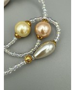 Vintage 56” Necklace Avon Tri‑Color Faux Pearl &amp; Seed Bead Long Station ... - $22.99