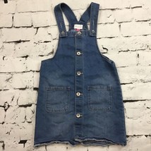 The Children’s Place Girls Sz 10 Denim Bib Jumper Overall Jean Dress Button-Up - £9.34 GBP