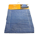Our Table Table Runner Locklin Blue 14” X 90” Linen Blend Modern Vintage... - €42,40 EUR