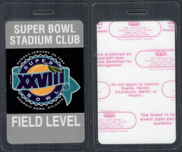 Super Bowl XXVIII(28) OTTO Laminated Field Level Pass - January 30, 1994 Atlanta - £7.57 GBP