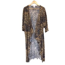 *RARE* LuLaRoe UNICORN Shirley Kimono Duster Long Flowy Draped Leopard C... - $29.70