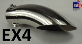 DOWN CURVED EXHAUST TAIL PIPE TRIM CHROME MUFFLER STAINLESS STEEL 4X4 58... - €17,38 EUR