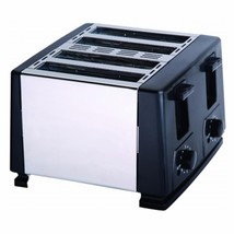Brentwood 1300W 4 Slice Family Size Toaster in Black &amp; Silver with 6 Settings - £37.54 GBP