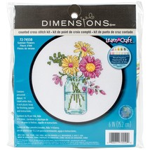 Learn-A-Craft Counted Cross Stitch Kit 6 Round-Summer Flowers 14 Ct. ,3 Pk - $62.49