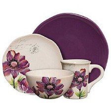 Gibson Botanical Charm Purple Plates, Bowls, Mugs++++NEW - $16.14+