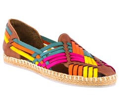 Womens Authentic Mexican Huarache Leather Platform Sandals Multicolor #106 - $47.83 CAD
