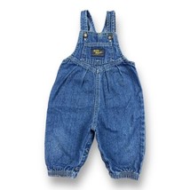 OSHKOSH B&#39;GOSH Vestbak Baby Girl Denim Blue Jeans Overall Pleated Front ... - $24.74