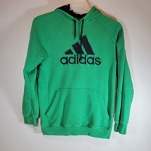 Adidas Womens Hoodie Small Green Pullover Sweatshirt Hooded Three Stripe - £11.85 GBP