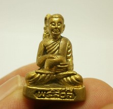 Sivali Thai mini brass amulet phra sivalee close disciple of lord Buddha blessed - £23.54 GBP