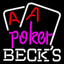Becks Purple Lettering Red Aces White Cards Neon Sign - $699.00
